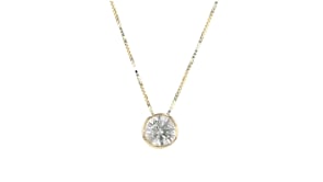 75 Carat Bezel-Set Diamond Necklace in 14kt Yellow Gold