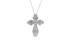 1.00 ct. t.w. Diamond Cross Pendant Necklace in Sterling Silver