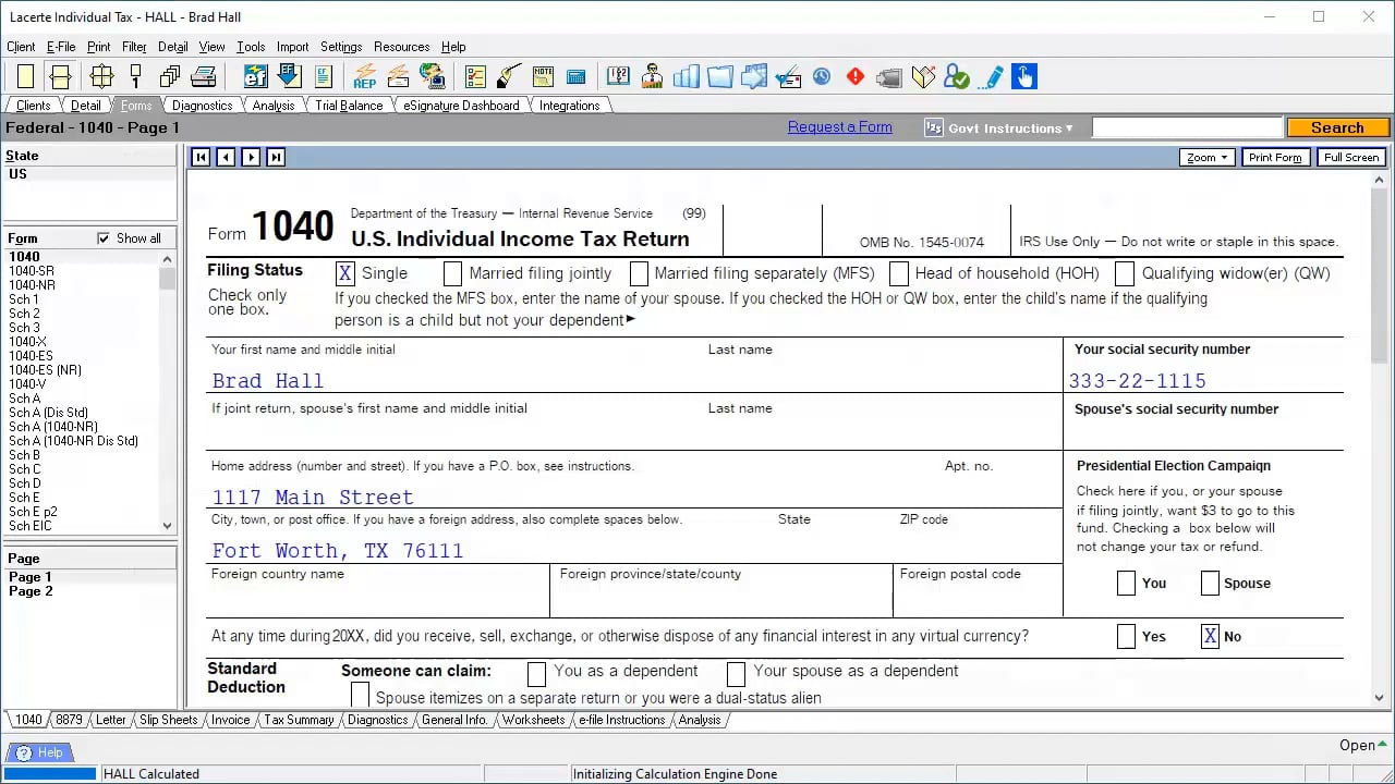 Intuit Lacerte Training - Intuit - Lacerte - Create a Simple 1040 ...