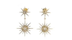 1.00 ct. t.w. Diamond Starburst Drop Earrings in 14kt Yellow Gold