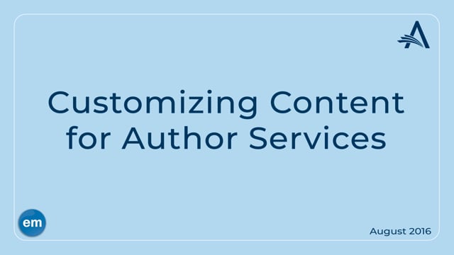 Customizing Content for Author Services