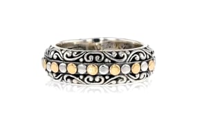 Sterling Silver and 18kt Yellow Gold Bali-Style Dotted Ring