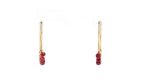 7.00 ct. t.w. Ruby Bead Hoop Earrings in 14kt Yellow Gold