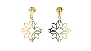 14kt Yellow Gold Openwork Floral Drop Earrings