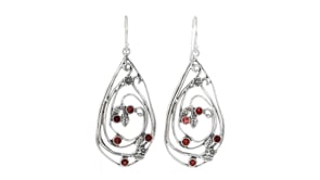 10 ct. t.w. Garnet Open-Space Drop Earrings in Sterling Silver