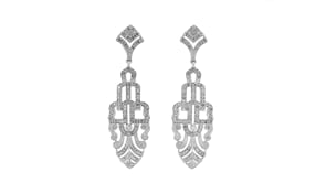 1.00 ct. t.w. Diamond Art Deco-Style Drop Earrings in Sterling Silver