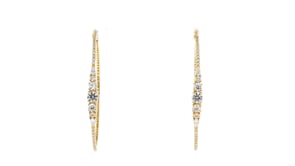 1.70 ct. t.w. CZ Hoop Earrings in 18kt Gold Over Sterling