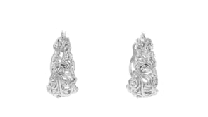Italian Sterling Silver Florentine Hoop Earrings