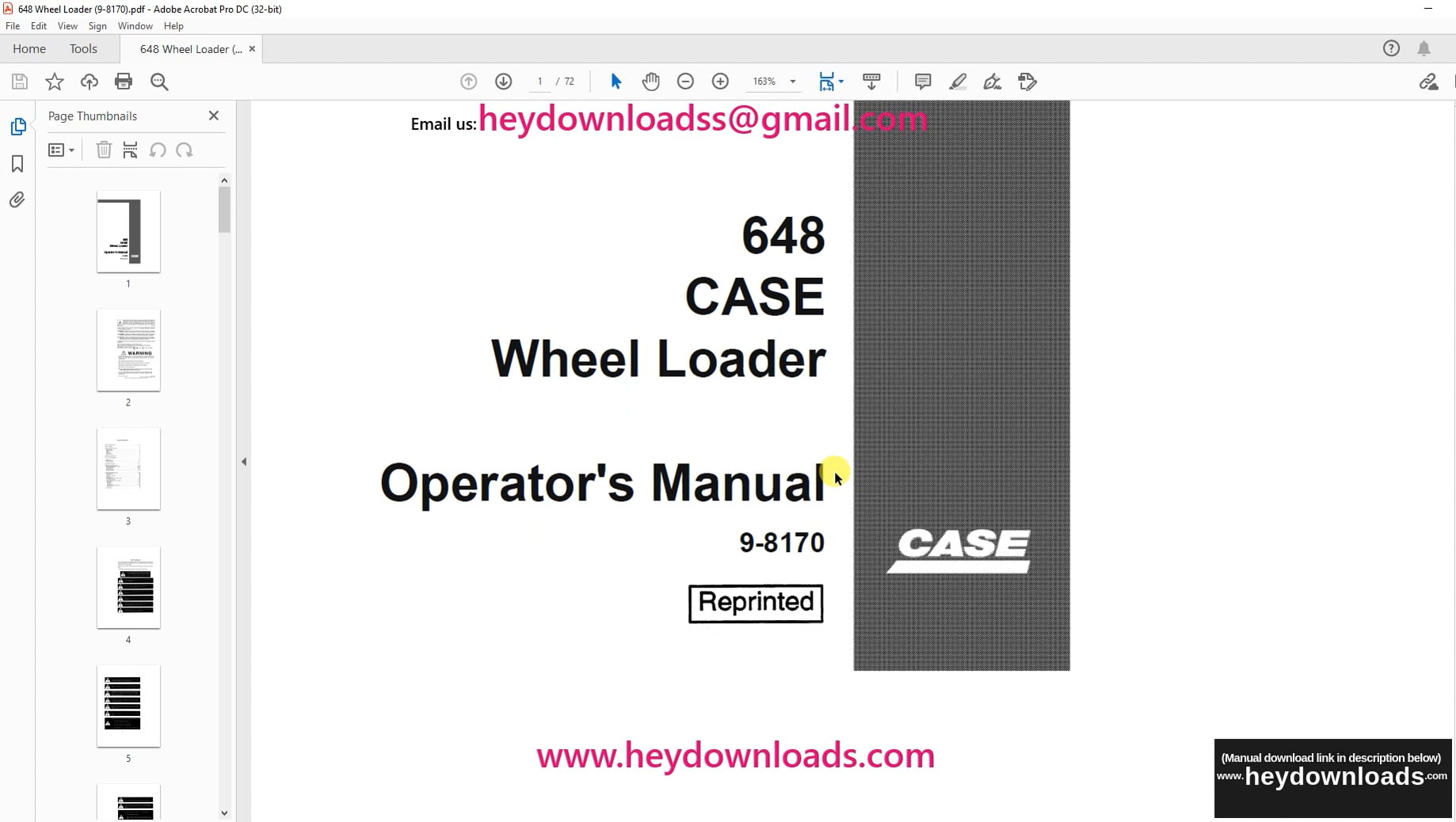 Case 648 Wheel Loader Operator's Manual 9-8170 - PDF DOWNLOAD on Vimeo