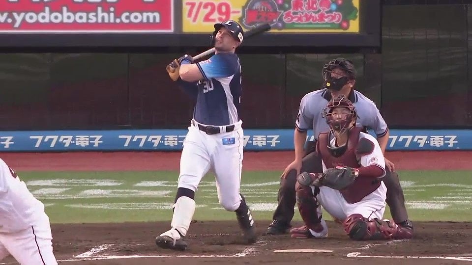【2回表】 ライオンズ・オグレディ ライトスタンドに飛び込む2ランホームランで追加点!! 2022年7月8日 東北楽天ゴールデンイーグルス 対 埼玉西武ライオンズ