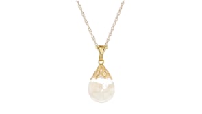 Floating Opal Pendant Necklace in 14kt Yellow Gold