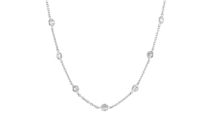 4.50 ct. t.w. Bezel-Set CZ Station Necklace in Sterling Silver