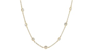4.50 ct. t.w. CZ Station Necklace in 18kt Gold Over Sterling