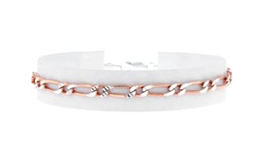 Italian Two-Tone Sterling Figaro Bracelet
