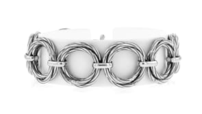Italian Sterling Silver Interlocking Circle-Link Bracelet