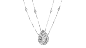 90 ct. t.w. CZ Two-Strand Drop Necklace in Sterling Silver