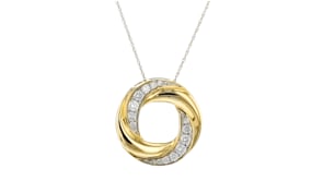 50 ct. t.w. Diamond Twisted Circle Necklace in 14kt Yellow Gold