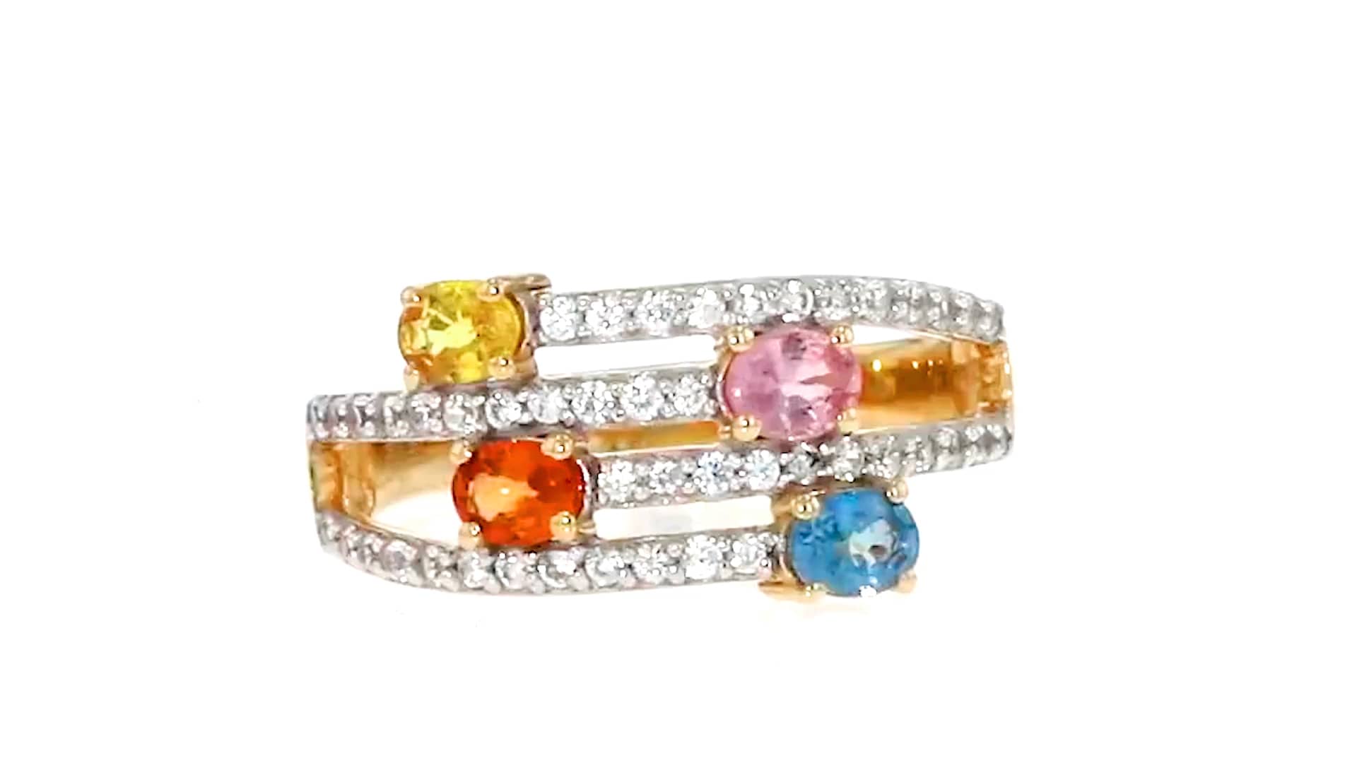 90 ct. t.w. Multicolored Sapphire and .50 ct. t.w. White Zircon Multi ...