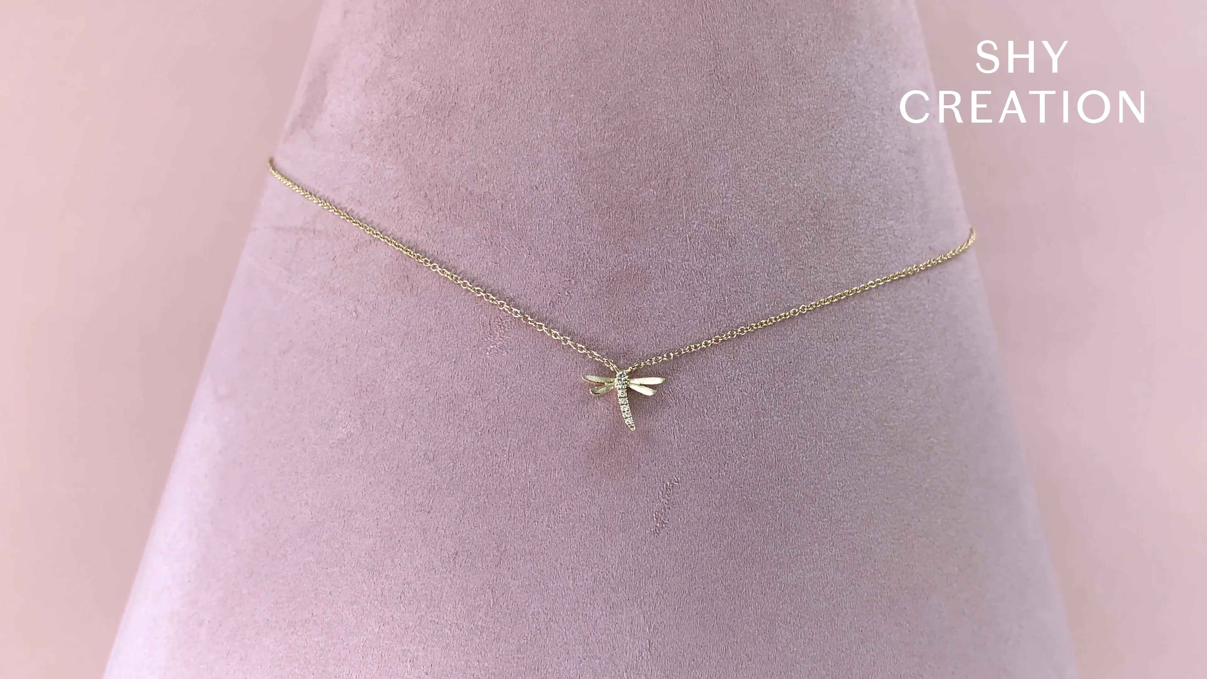 0.03CT DIAMOND DRAGONFLY MATTE NECKLACE – Shy Creation