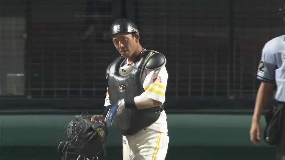 【ファーム】肩の強さが光る!! ホークス・九鬼隆平 盗塁を阻止して投手を助ける!! 2022年7月9日 福岡ソフトバンクホークス 対 阪神タイガース
