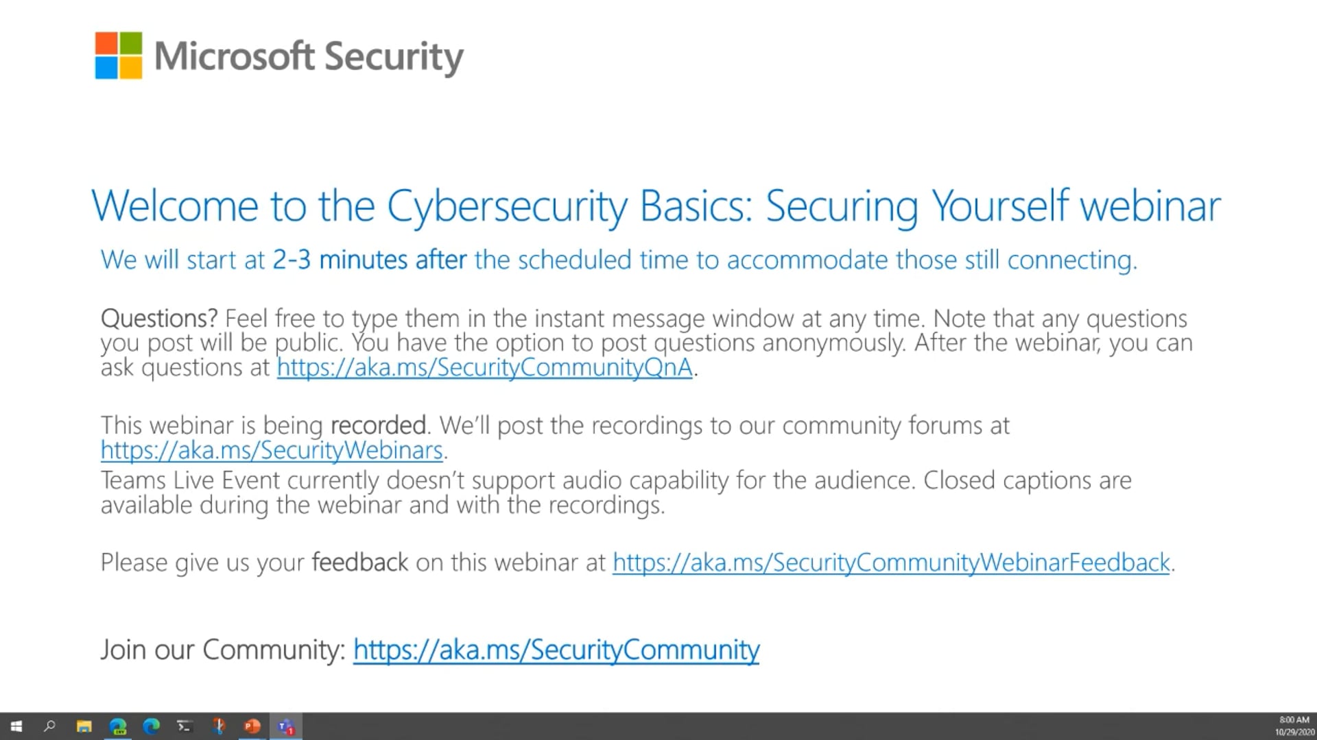 Microsoft Cybersecurity Basics Securing Yourself