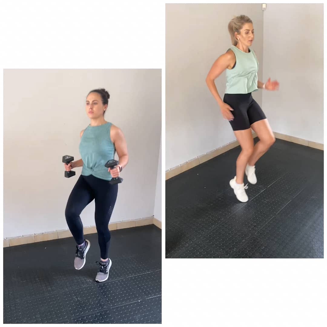 Weighted high knees + jumping jacks on Vimeo