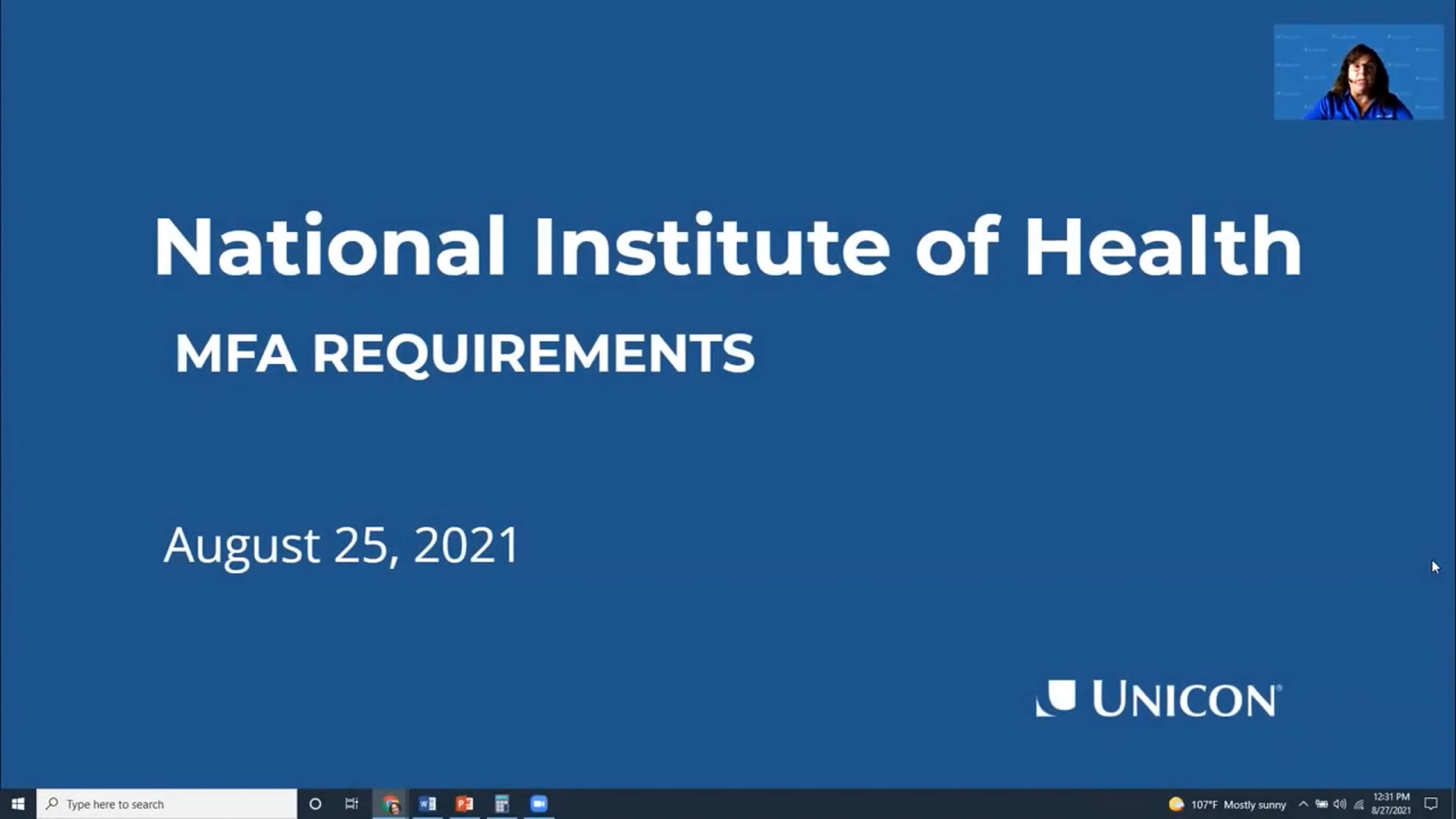 Passwords: NIH MFA Requirements Webinar