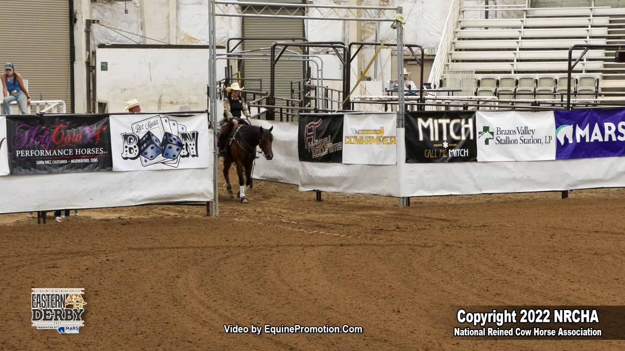 XTRA SHORT TRICK shown by CHERYL CHOWN 2022 NRCHA Eastern Derby (Rein