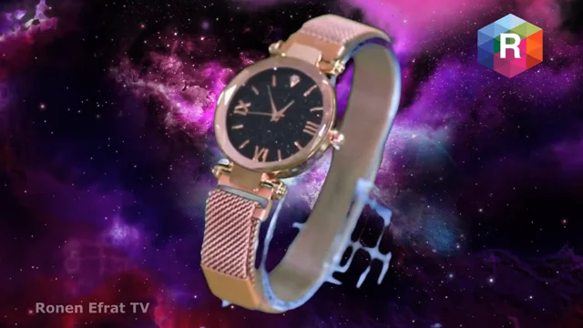 look watch with a color gold jewel rose in A stunning fashionable