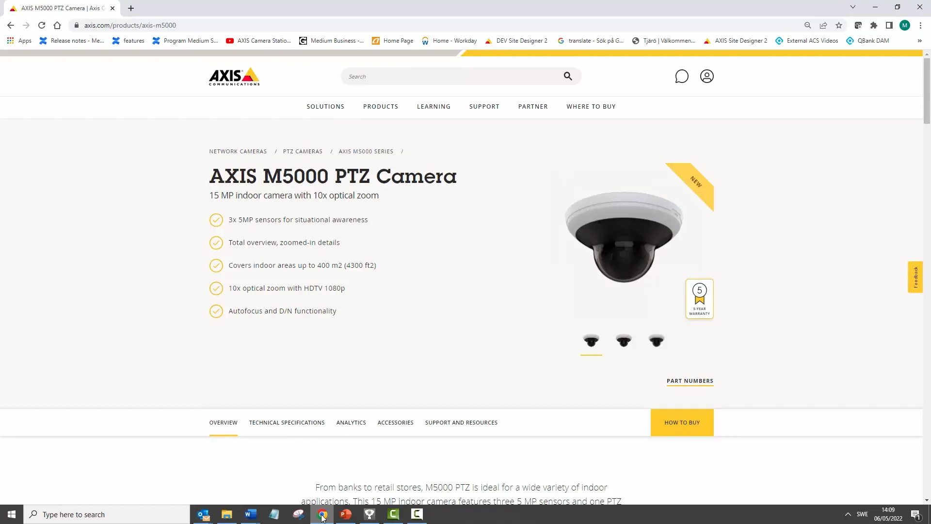 AXIS M5000 G PTZ Camera in combination with AXIS Camera Station