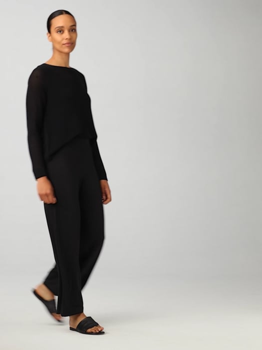 Stretch Jersey Knit Wide-Leg Pant