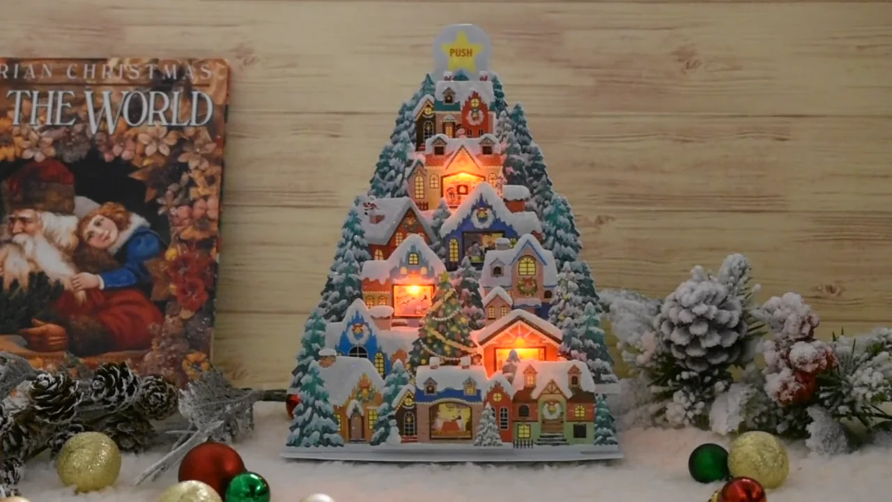 クリスマス】 サンリオ クリスマス ライト＆メロディー 家並みのツリー