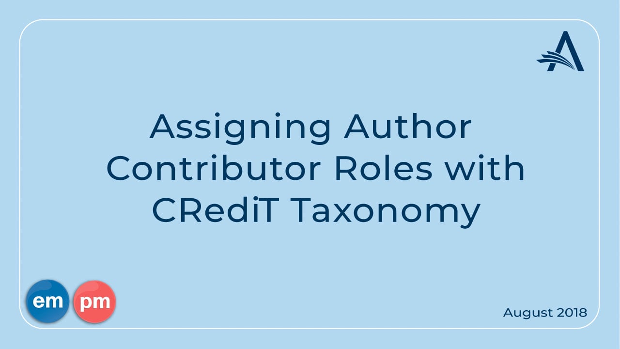 Author Contributor Roles Via CRediT Taxonomy On Vimeo