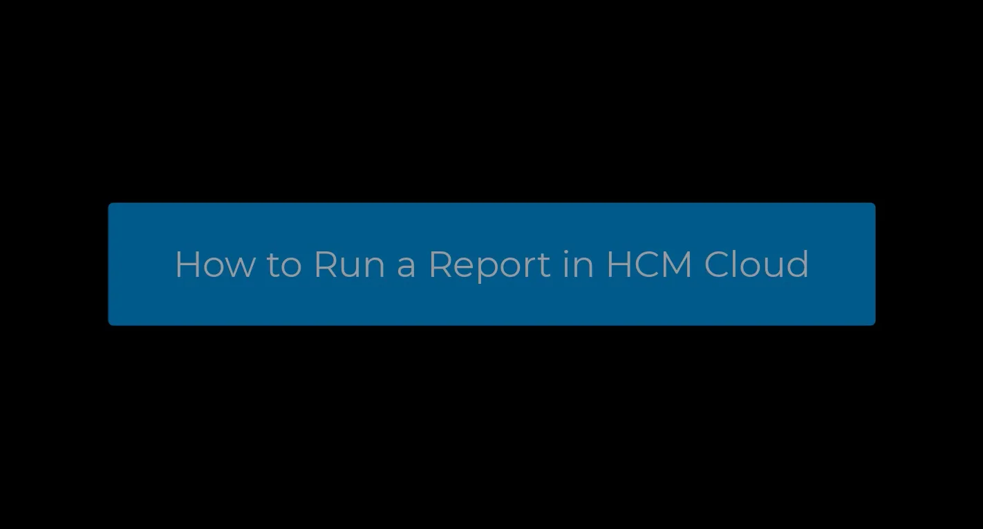 Run a Report in HCM Cloud on Vimeo