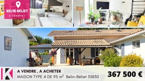 A VENDRE , A ACHETER  MAISON TYPE 4 DE 95 m²  Belin-Béliet 33830