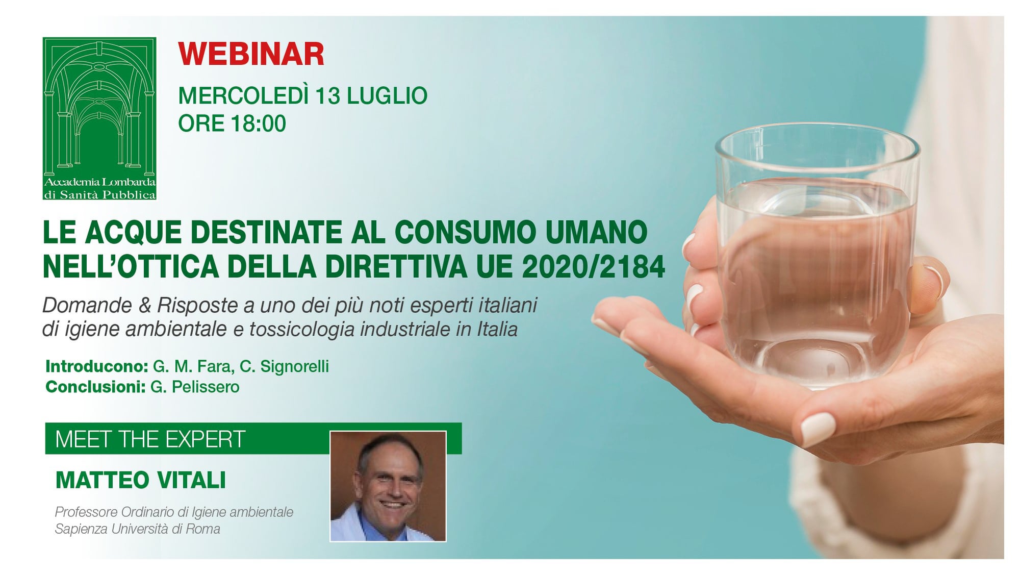 13 Luglio 2022 Meet The Expert MATTEO VITALI Le Acque Destinate Al 
