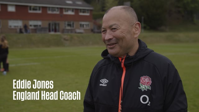 England Coach Eddie leads training at Caterham School