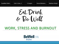Eat, Drink & Be Well: Work, Stress and Burnout