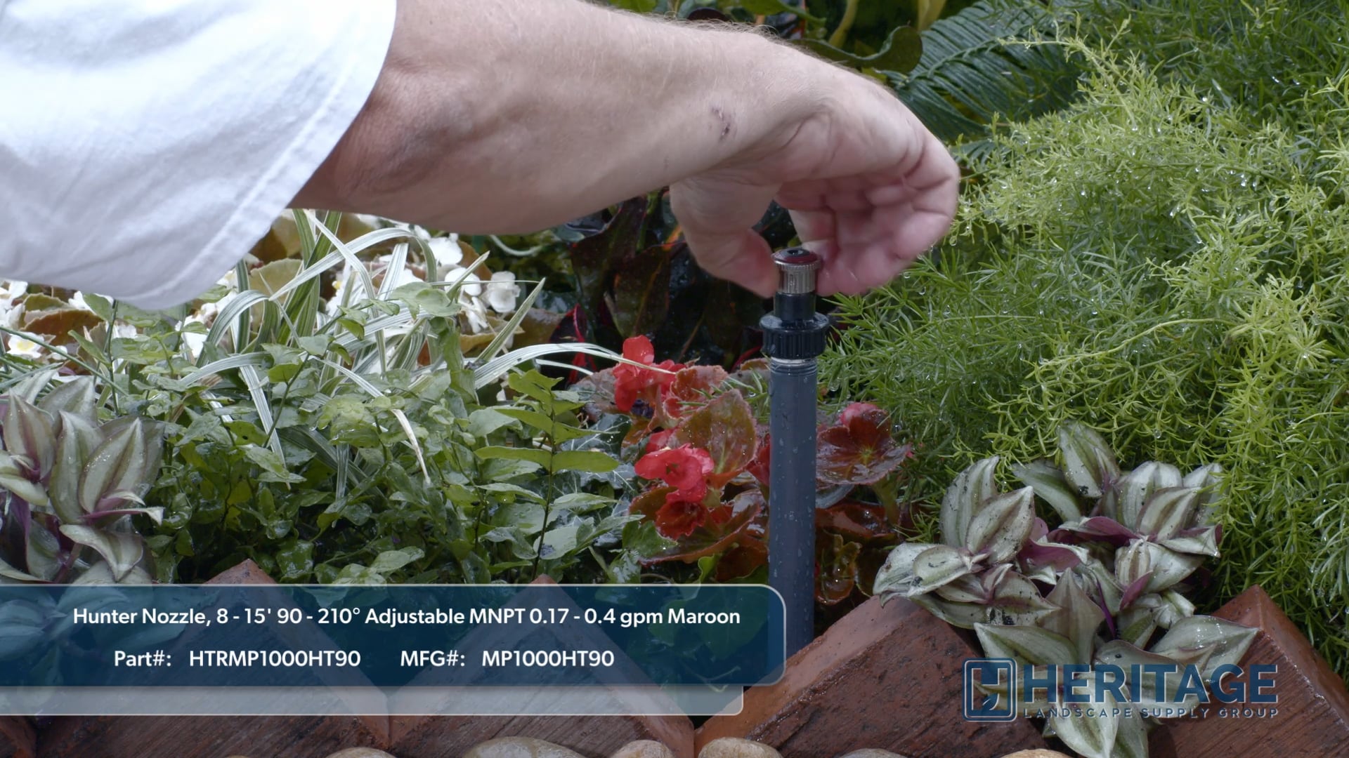 Hunter Nozzle, 8 15' 90 210° Adjustable MNPT 0.17 0.4 gpm Maroon