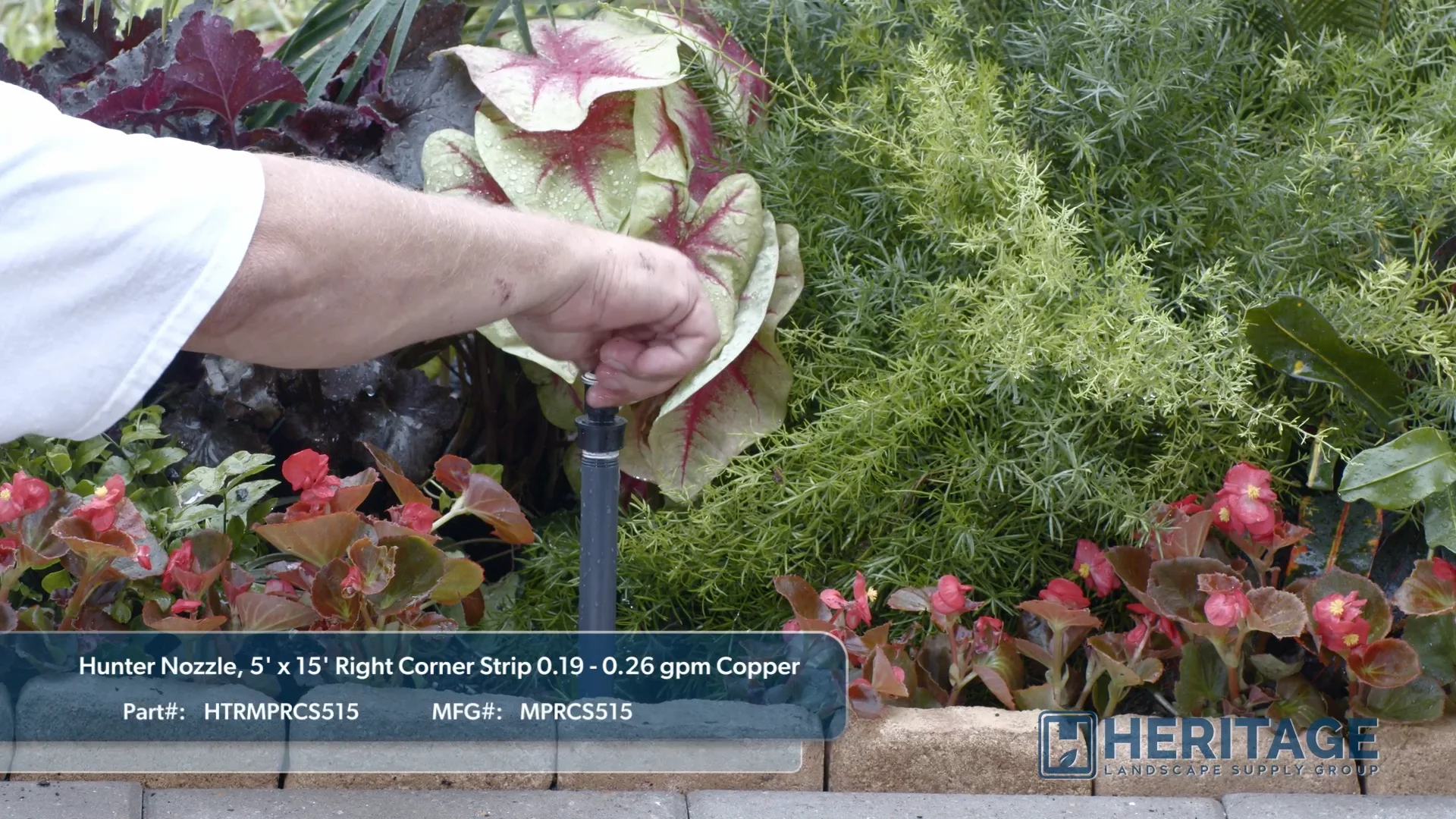 Hunter Nozzle, 5' x 15' Right Corner Strip 0.19 0.26 gpm Copper