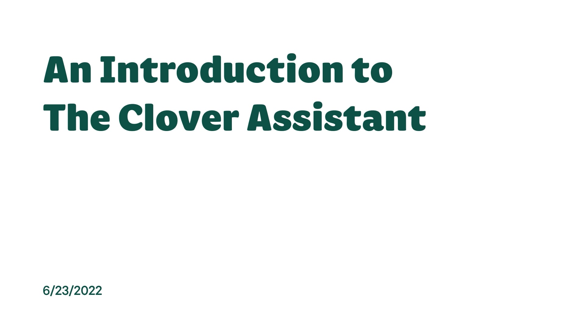 Introduction To Clover Assistant On Vimeo