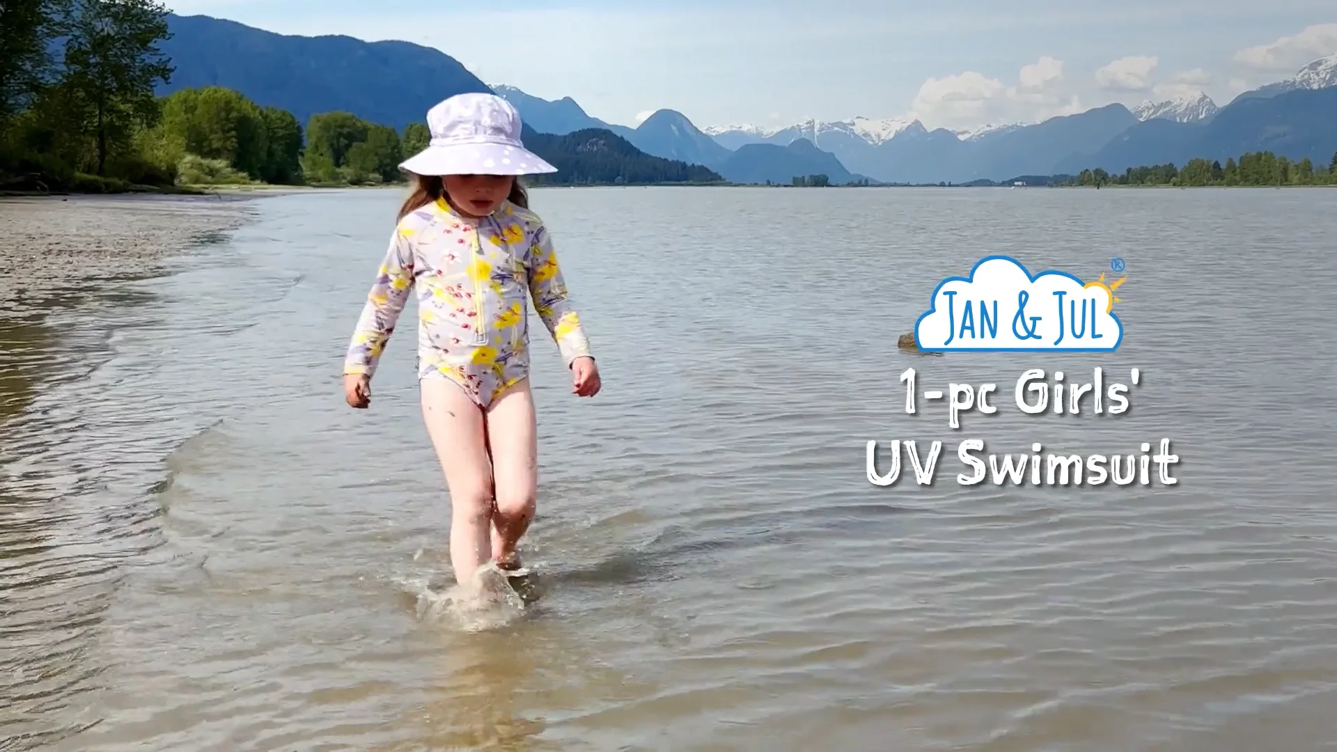 Girls One Piece UV Swimsuit | Diving Cats for Toddlers | Jan