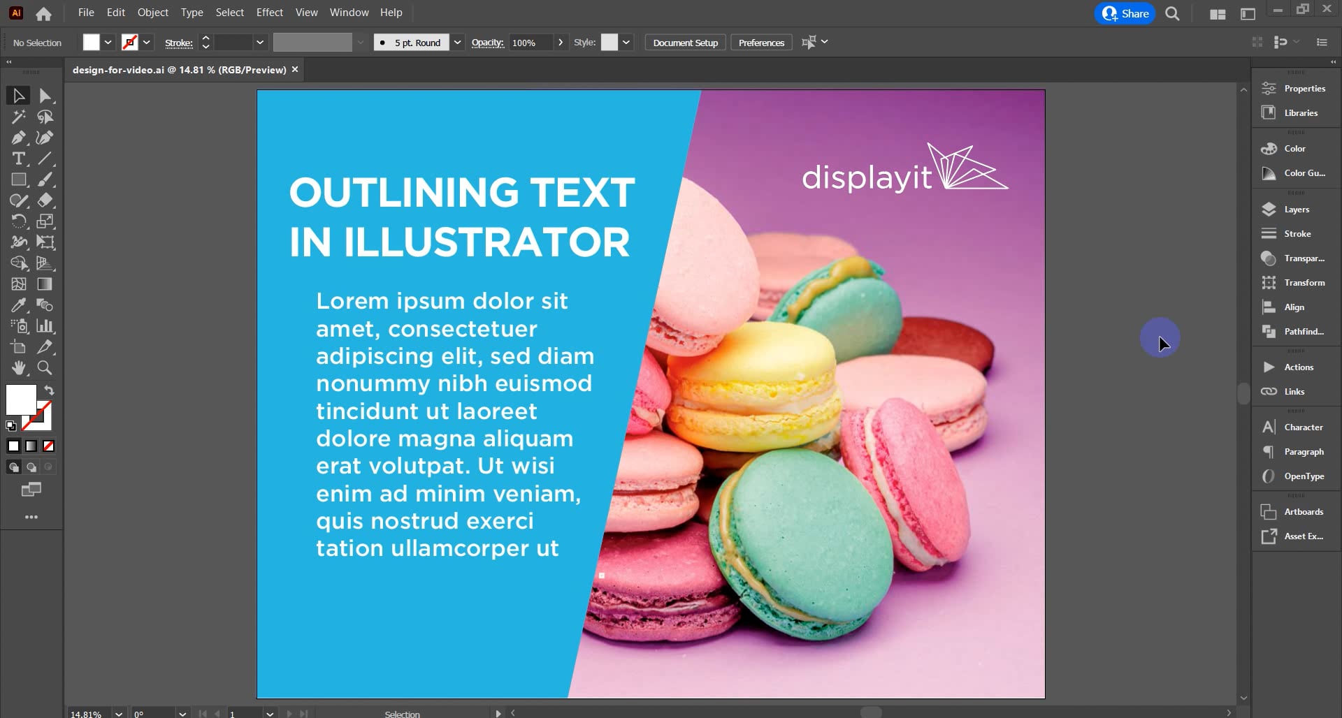 Outlining text in adobe illustrator tutorial on vimeo
