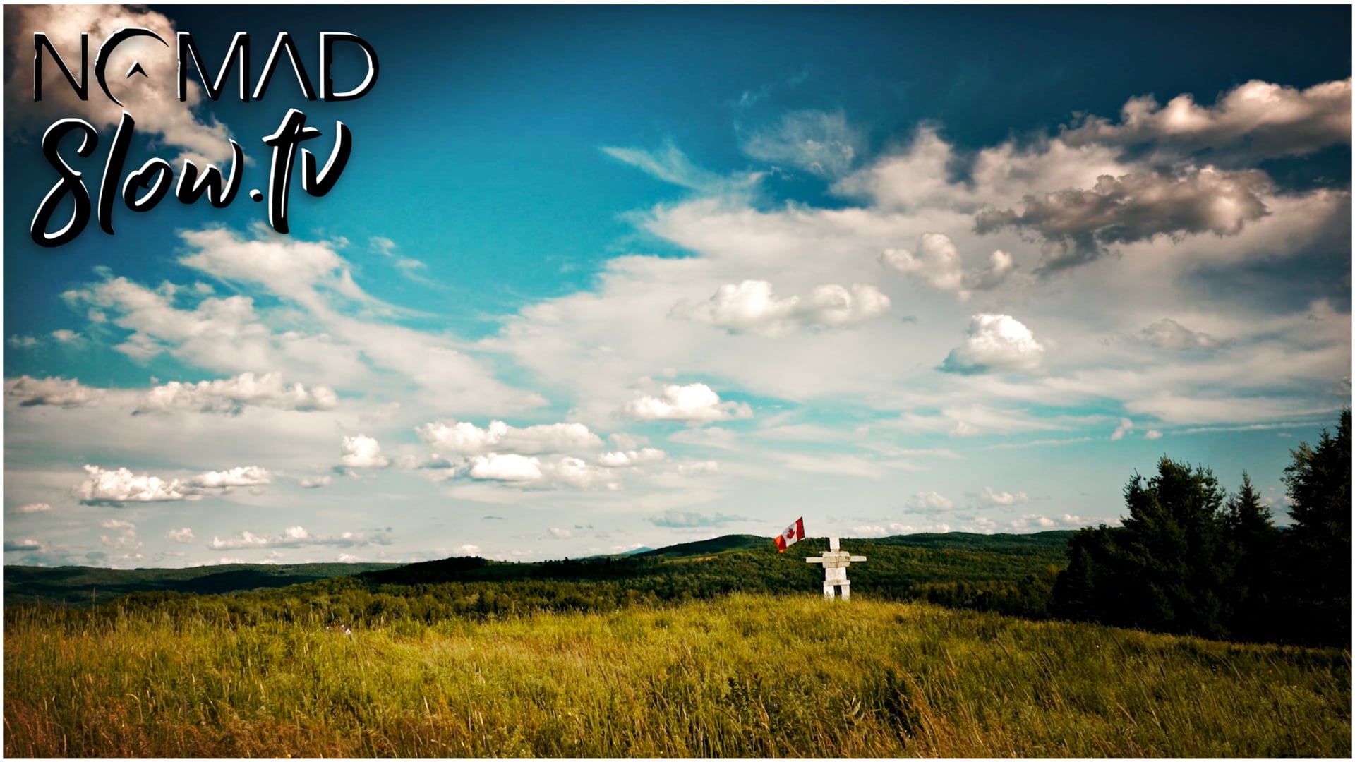 Canadian Flag on Inuksuk
