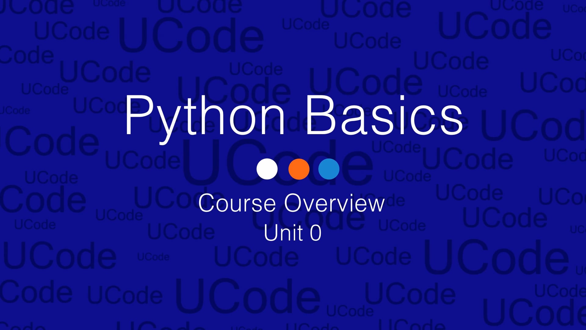 Python Basics Overview on Vimeo