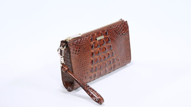 BRAHMIN Ombre Melbourne Collection Daisy Violet Quartz Wristlet