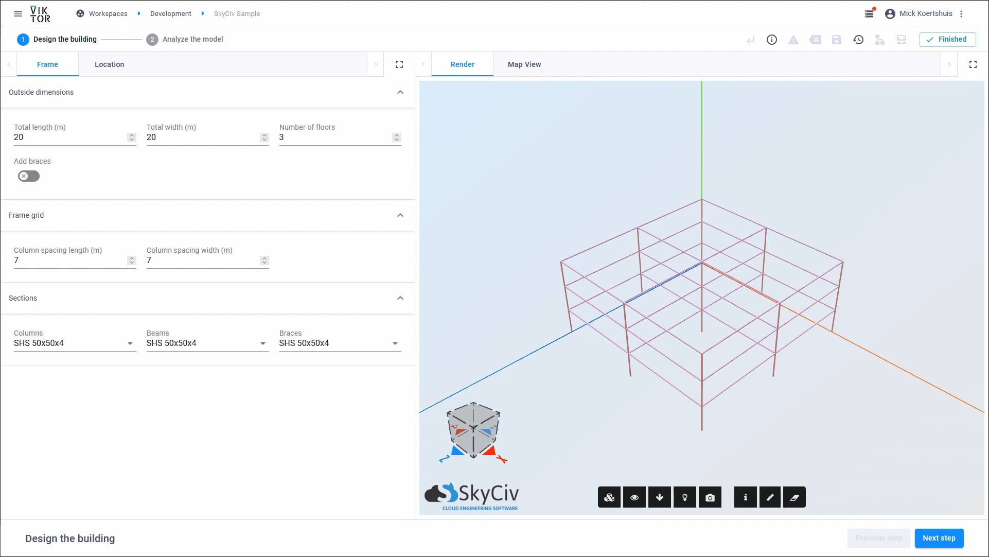 SkyCiv Model In VIKTOR On Vimeo