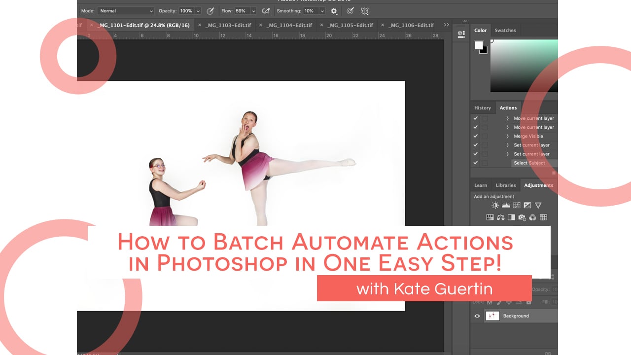 How to Batch Automate Actions in Photoshop in One Easy Step! with Kate Guertin