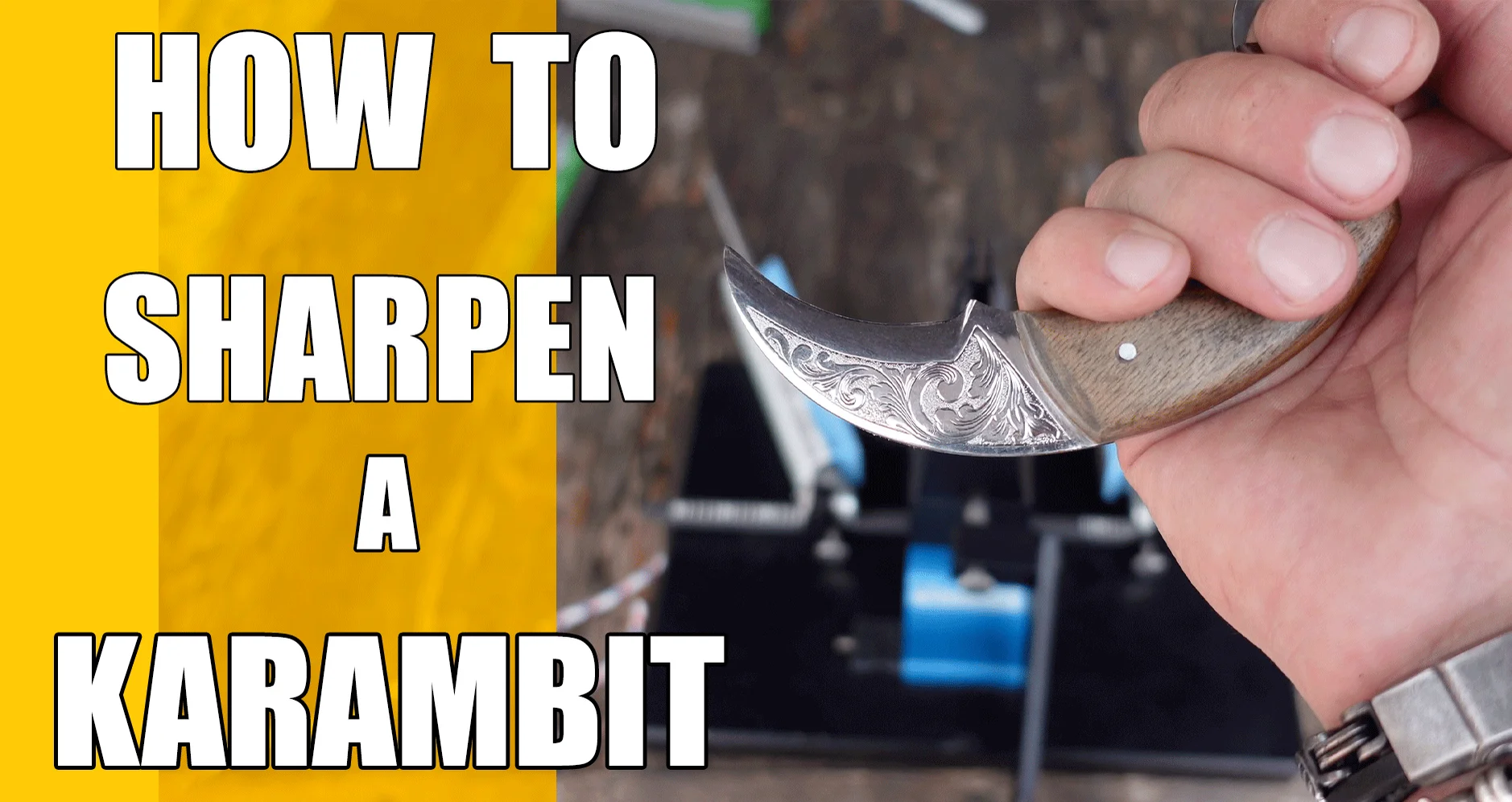 How do I sharpen a curved knife?