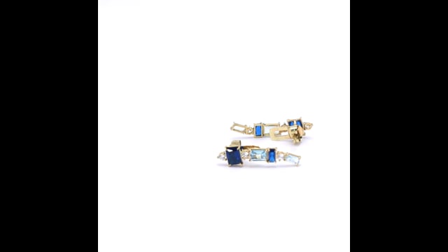 Ear Cuff em Ouro Amarelo com Topázio Natural e Safira Fusion